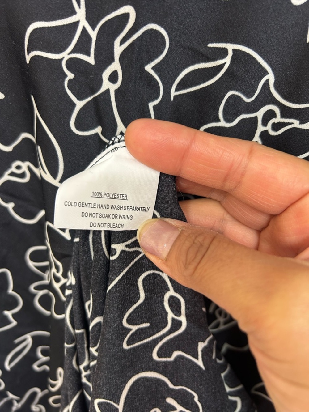 One and Only Satin Black Maxi Dress With Floral Print And Patchwork - Picture 6 of 7